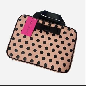 Betsey Johnson Pink and Black Polka Dot Bag